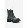 Zazoo 60486 Leather Ankle Boots Workwear Insulated Dark Green - 60486 V.OLIWKA+CN