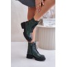 Zazoo 60486 Leather Ankle Boots Workwear Insulated Dark Green - 60486 V.OLIWKA+CN