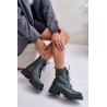 Zazoo 60486 Leather Ankle Boots Workwear Insulated Dark Green - 60486 V.OLIWKA+CN