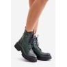 Zazoo 60486 Leather Ankle Boots Workwear Insulated Dark Green - 60486 V.OLIWKA+CN