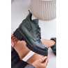 Zazoo 60483 Women's Leather Ankle Boots With Low Shaft Insulated Dark Green - 60483 V.OLIWKA+CN