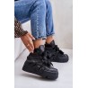 Leather Women's Sneakers On Massive Platform CheBello 4561 Black - 4561 CZARNY