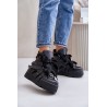 Leather Women's Sneakers On Massive Platform CheBello 4561 Black - 4561 CZARNY