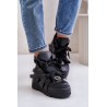 Leather Women's Sneakers On Massive Platform CheBello 4561 Black - 4561 CZARNY