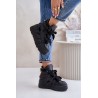 Leather Women's Sneakers On Massive Platform CheBello 4561 Black - 4561 CZARNY