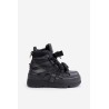 Leather Women's Sneakers On Massive Platform CheBello 4561 Black - 4561 CZARNY