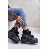 Leather Women's Sneakers On Massive Platform CheBello 4561 Black - 4561 CZARNY