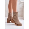 Insulated Women's Heeled Boots Beige Vailia - RMR2460-21 BEŻ