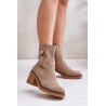 Insulated Women's Heeled Boots Beige Vailia - RMR2460-21 BEŻ