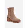 Insulated Women's Heeled Boots Beige Vailia - RMR2460-21 BEŻ