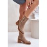 Insulated Women's Heeled Boots Beige Vailia - RMR2460-21 BEŻ