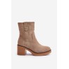 Insulated Women's Heeled Boots Beige Vailia - RMR2460-21 BEŻ