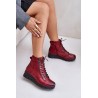 Light Warm Women's Ankle Boots On Platform And Wedge Burgundy Savindria - RMR23109A-2 CZERWONY