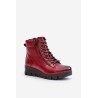 Light Warm Women's Ankle Boots On Platform And Wedge Burgundy Savindria - RMR23109A-2 CZERWONY