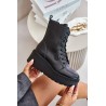 Leather Worker Boots Insulated On Platform And Wedge Vinceza 58338 Black - 58338 CZARNY LICO SK